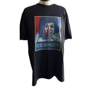 Respect Aretha Franklin Anvil By Gildan  Graphic T-Shirt Cotton Black Sku 2994